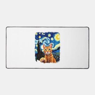 Alfrombrillas De Escritorio Selfie de gato naranja La noche estrellada Mamá ga