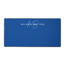 Sencilla Marina Azul Minimalista Dos Monograma