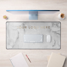 Alfrombrillas De Escritorio Sencillo logotipo moderno Oficina de mármol blanco