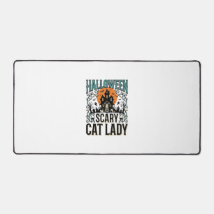 Alfrombrillas De Escritorio Señora Gato de Halloween Casa Embrujada Espeluznan