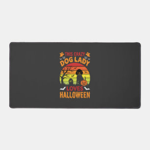 Alfrombrillas De Escritorio Señora Perro Loco Ama Diseño Antiguo de Halloween