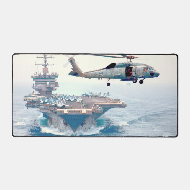 Alfrombrillas De Escritorio SH-60F OCEAN HAWK y US AIRCRAFT TRARIER (Anverso)