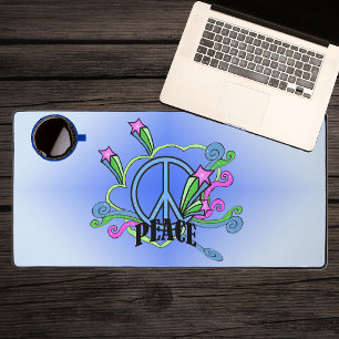 Alfrombrillas De Escritorio Signo de paz azul de colores brillantes desplaza e