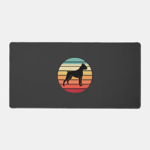 Alfrombrillas De Escritorio Silueta del perro boxeador vintage retro al atarde