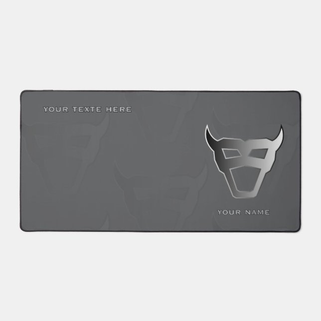 Alfrombrillas De Escritorio Silver Geometric Bull Pro Gamer Mousepad (Anverso)