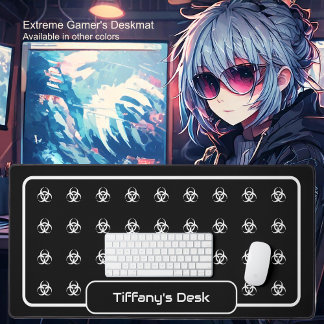 Alfrombrillas De Escritorio Símbolos de riesgo biológico - Blanco sobre fondo 