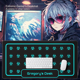 Alfrombrillas De Escritorio Símbolos de riesgo biológico -cian azul en fondo n