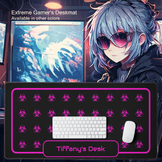 Alfrombrillas De Escritorio Símbolos de riesgo biológico - Rosa caliente en fo