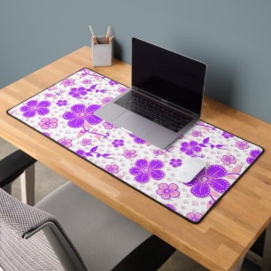 Alfrombrillas De Escritorio Simple estampa de acuarela floral púrpura y rosa
