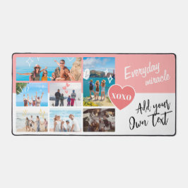 Alfrombrillas De Escritorio Simple pink white personalized text photo collage