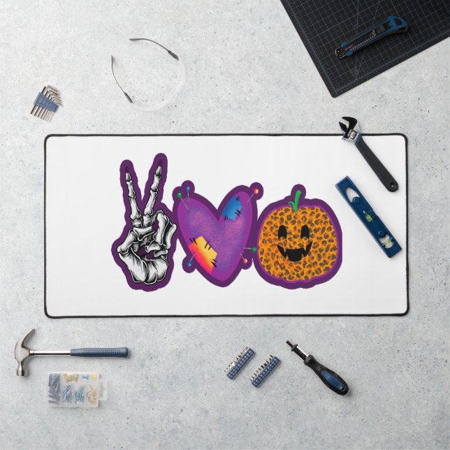 Alfrombrillas De Escritorio Skeleton Calabaza Paz Amor Halloween (Puesto de trabajo)