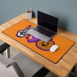 Alfrombrillas De Escritorio Skeleton Calabaza Paz Amor Halloween