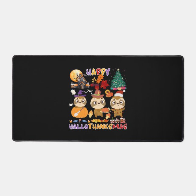 Alfrombrillas De Escritorio Sloth Happy Hallothanksmas Gracioso Halloween Than (Anverso)