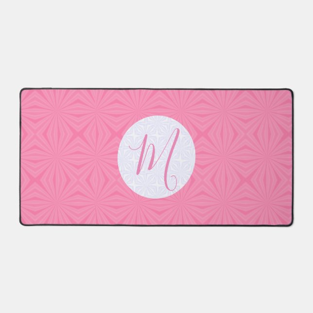 Alfrombrillas De Escritorio Soft Pink Squiggly Squares Personalized Initial (Anverso)