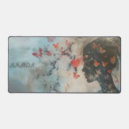 Alfrombrillas De Escritorio Soft Woman Silhouette with Hearts