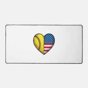 Alfrombrillas De Escritorio Softbol bandera de EE. UU. corazón diseño vectoria