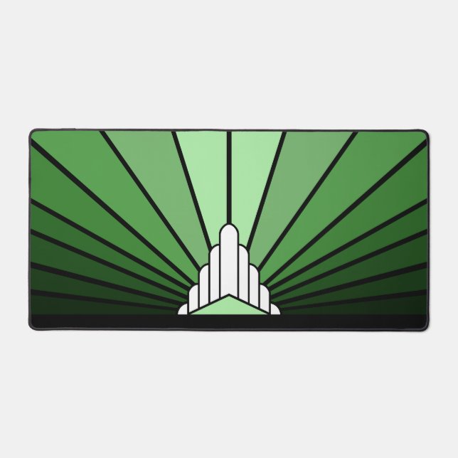Alfrombrillas De Escritorio Sol Art Decó en verde (Anverso)