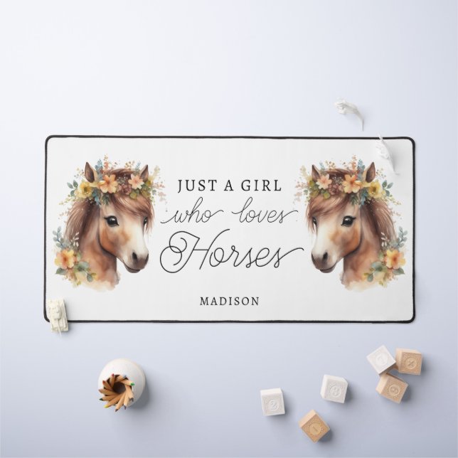 Alfrombrillas De Escritorio Sólo un Chica que ama a los caballos malvados ecue (Mesa para niños)