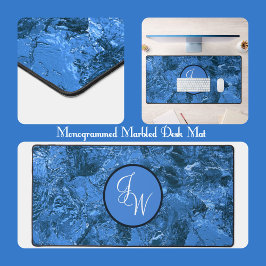 Alfrombrillas De Escritorio Sombras de azul martirizado con iniciales o monogr