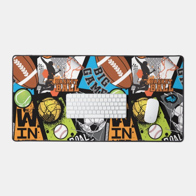 Alfrombrillas De Escritorio Sport Pattern With Balls (Teclado y ratón)