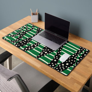 Alfrombrillas De Escritorio Spots and Stripes 2 - Verde, crema y negro