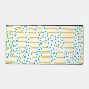 Alfrombrillas De Escritorio Spots & Stripes 2 en turquesa, amarillo y blanco