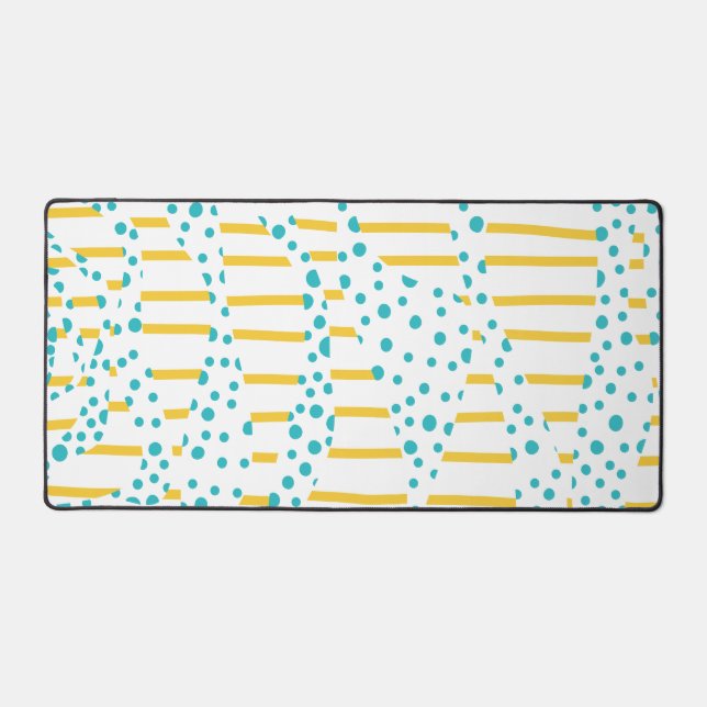 Alfrombrillas De Escritorio Spots & Stripes 2 en turquesa, amarillo y blanco (Anverso)