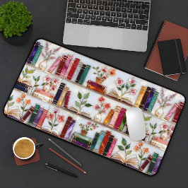 Alfrombrillas De Escritorio Stained Glass Style Bookshelf Desk Mat