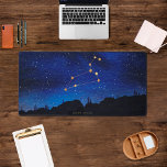 Alfrombrillas De Escritorio Starry Night Trees Gold Leo Zodiac Constellation<br><div class="desc">Looking for an elegant Cancer astrology gift? Look at our Starry Night Trees Gold Leo Zodiac Constellation Desk Mat! This beautiful design features a beautiful starry night with stars and the Leo constellation with a digital gold effect. Whether you're celebrating a birthday/anniversary or want to give a Leo zodiac gift,...</div>