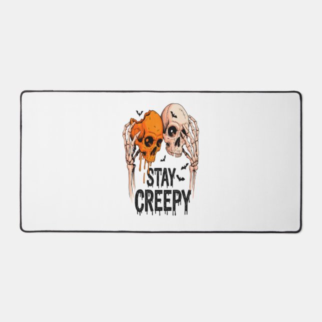 Alfrombrillas De Escritorio Stay Creepy PNG, Halloween con cráneo retro (Anverso)