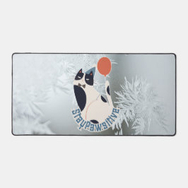 Alfrombrillas De Escritorio Stay Pawsitive Modern Cat Art Large Desktop Desk M