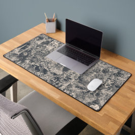 Alfrombrillas De Escritorio Stylish Black Paris Toile Design