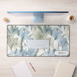 Alfrombrillas De Escritorio Subtle Pastel Snowdrop Floral Custom