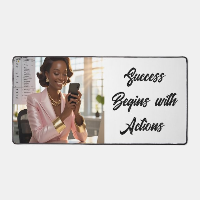 Alfrombrillas De Escritorio Success Begins with Actions... Deskmat (Anverso)