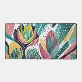 Alfrombrillas De Escritorio Suculentos en verde y rosa