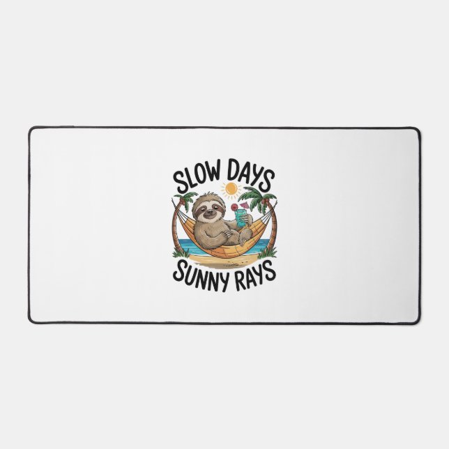 Alfrombrillas De Escritorio Summer Vibes Sloth Funny Lazy Float (Anverso)