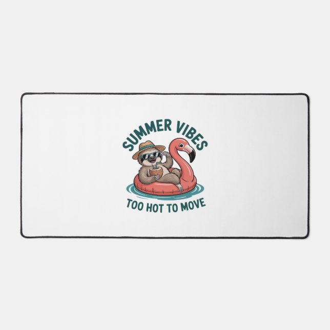 Alfrombrillas De Escritorio Summer Vibes Sloth Funny Lazy Float (Anverso)