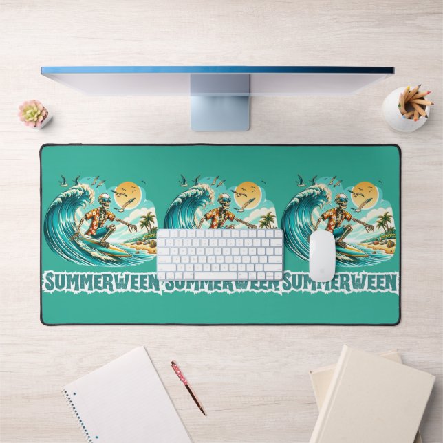Alfrombrillas De Escritorio Surfing Skeleton Summerween Beach Vibes (Oficina 1)