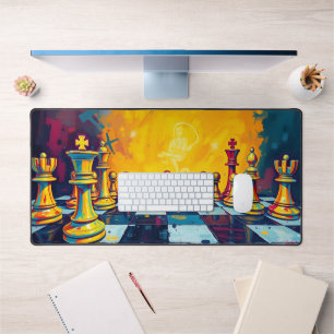 Alfrombrillas De Escritorio Surreal Bold Chess Scene Desk Mat - Vibrant Acryli