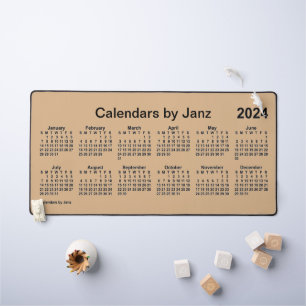 Alfrombrillas De Escritorio Tan Large Print Calendar 2024 de Janz