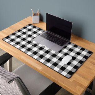Alfrombrillas De Escritorio Tapa de verificación de búfalo en blanco y negro
