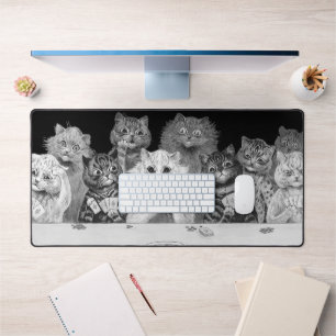 Alfrombrillas De Escritorio Tarjeta de juego para gatos, Louis Wain