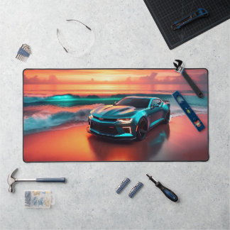 Alfrombrillas De Escritorio Teal Camaro Illustrated Desk Mat (Large)