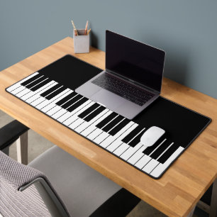 Alfrombrillas De Escritorio Teclado moderno de piano negro personalizado
