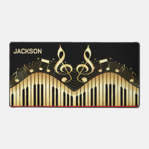 Alfrombrillas De Escritorio Teclado negro y oro