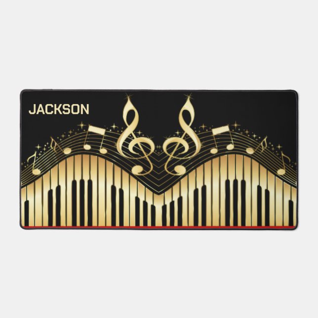 Alfrombrillas De Escritorio Teclado negro y oro (Anverso)