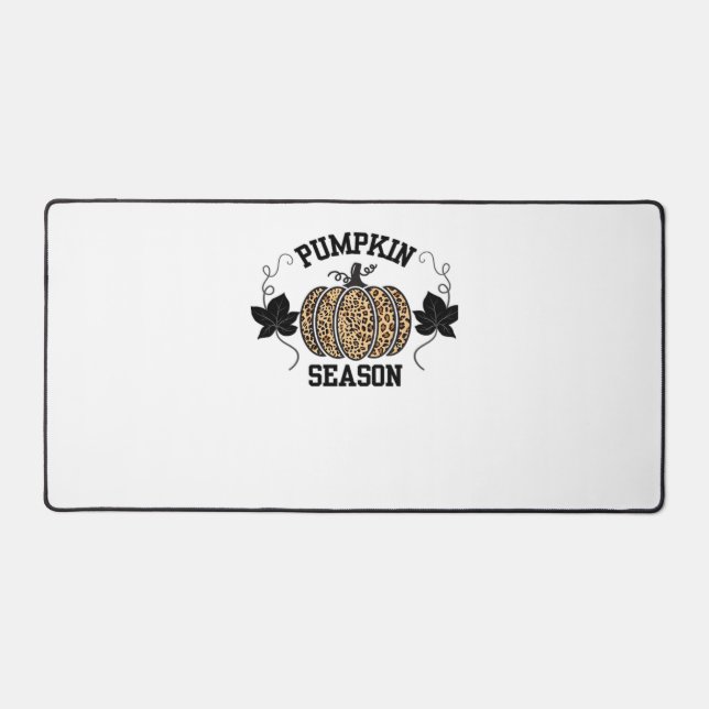 Alfrombrillas De Escritorio Temporada de calabaza Cheetah Print Pumpkin Fall D (Anverso)