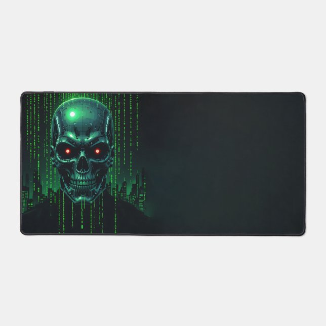 Alfrombrillas De Escritorio Terminator Matrix Desk Mat - Cyberpunk Pixel Art (Anverso)