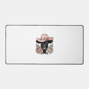 Alfrombrillas De Escritorio Ternera vaquera rosa con peonías vector vintage_1