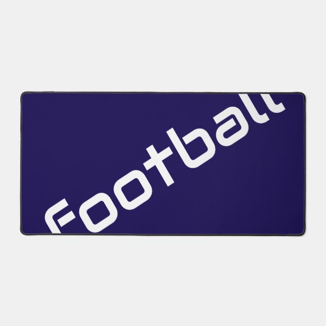Alfrombrillas De Escritorio Texto Diagonal Blanco Clásico De FÚTBOL Sobre Azul (Anverso)
